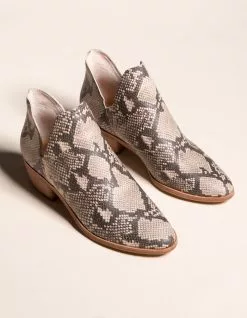 DOLCE VITA Chop Out Snake Print Stella Womens Booties
