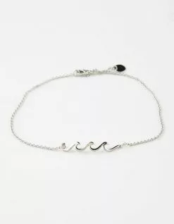 PURA VIDA Delicate Wave Silver Anklet