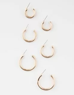 FULL TILT 3 Pack Chunky Hoop Earrings