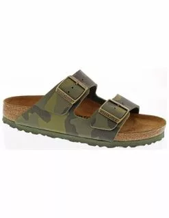BIRKENSTOCK Arizona Womens Desert Soil Camo Green Slide Sandals