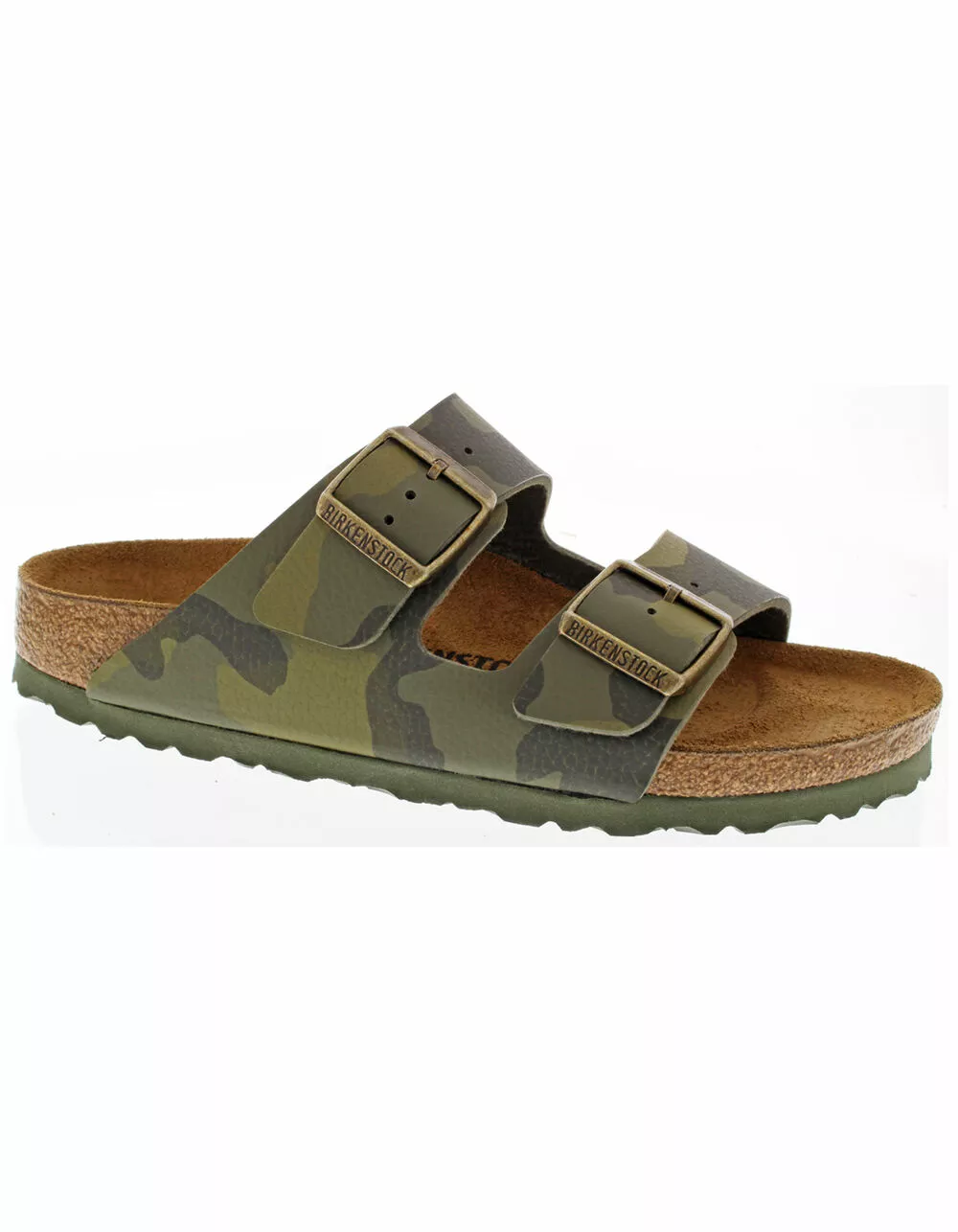 BIRKENSTOCK Arizona Womens Desert Soil Camo Green Slide Sandals