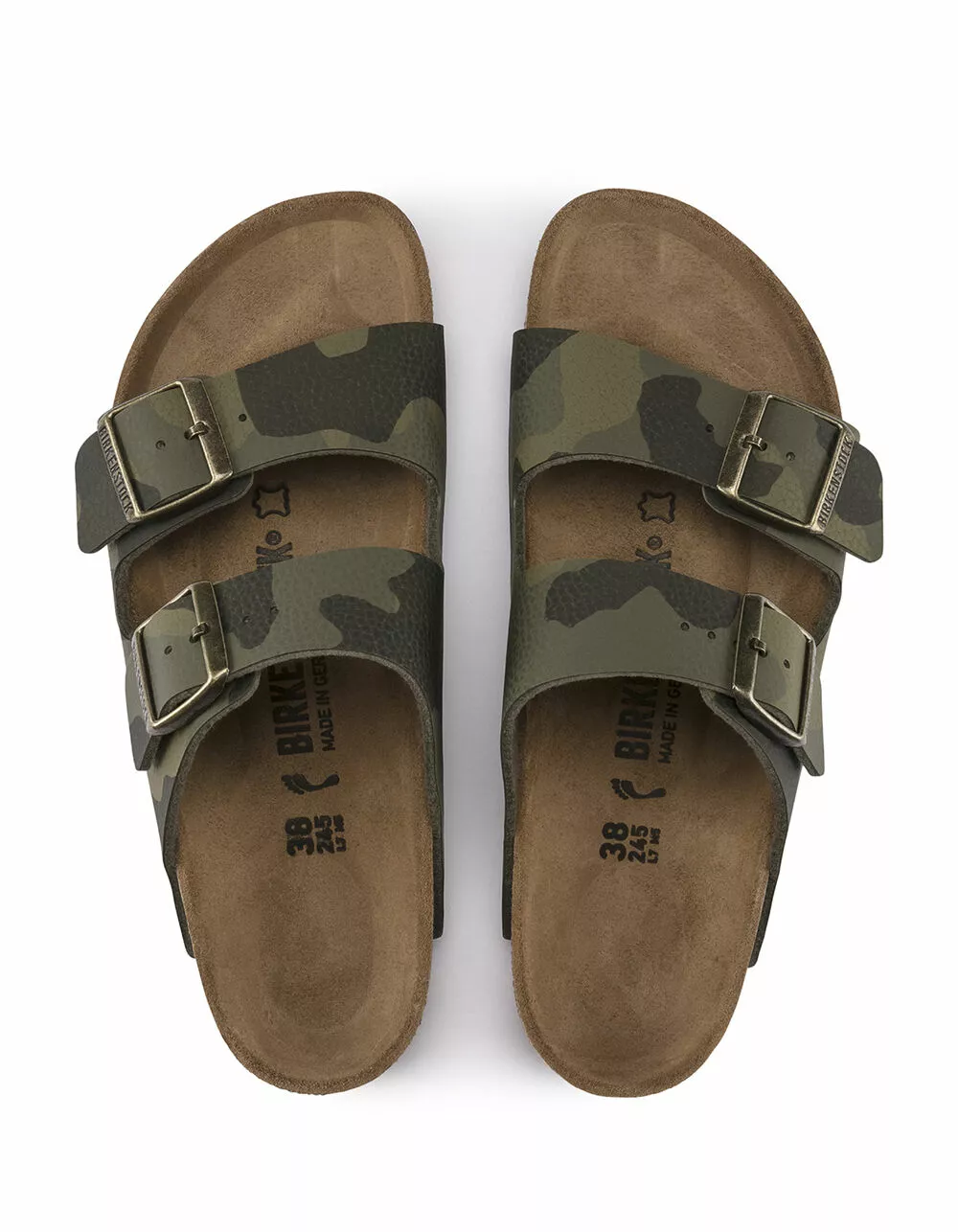 BIRKENSTOCK Arizona Womens Desert Soil Camo Green Slide Sandals - Image 2