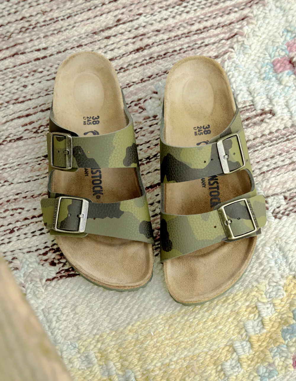 BIRKENSTOCK Arizona Womens Desert Soil Camo Green Slide Sandals - Image 5