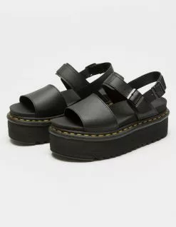 DR. MARTENS Voss Quad Leather Strap Womens Platform Sandals