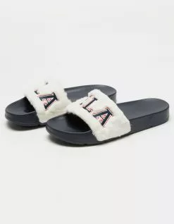 FILA Furry Drifter Collegiate Womens Slide Sandals