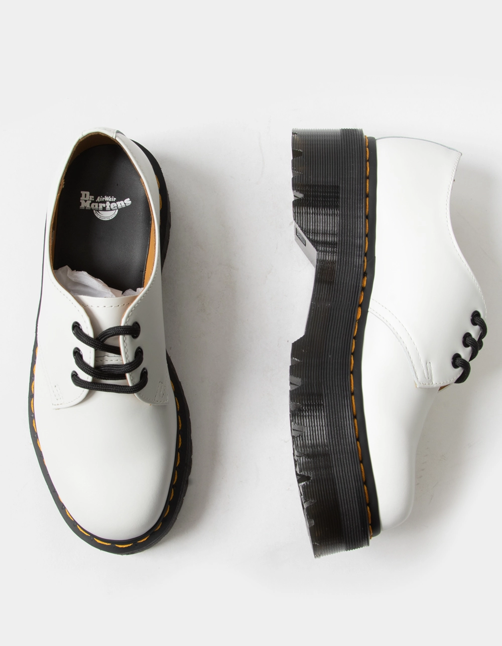 DR. MARTENS 1461 Quad Smooth Leather Womens Platform Shoes - Image 5