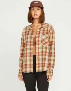 VOLCOM Plaid To Meet U Womens Flannel