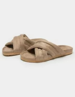 BC FOOTWEAR Game Over Taupe Slide Sandals