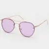 Blue Crown Rimless Aviator Sunglasses