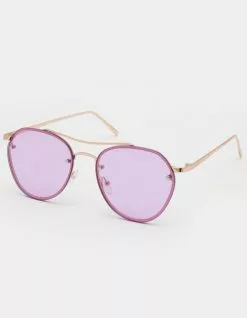 Blue Crown Rimless Aviator Sunglasses