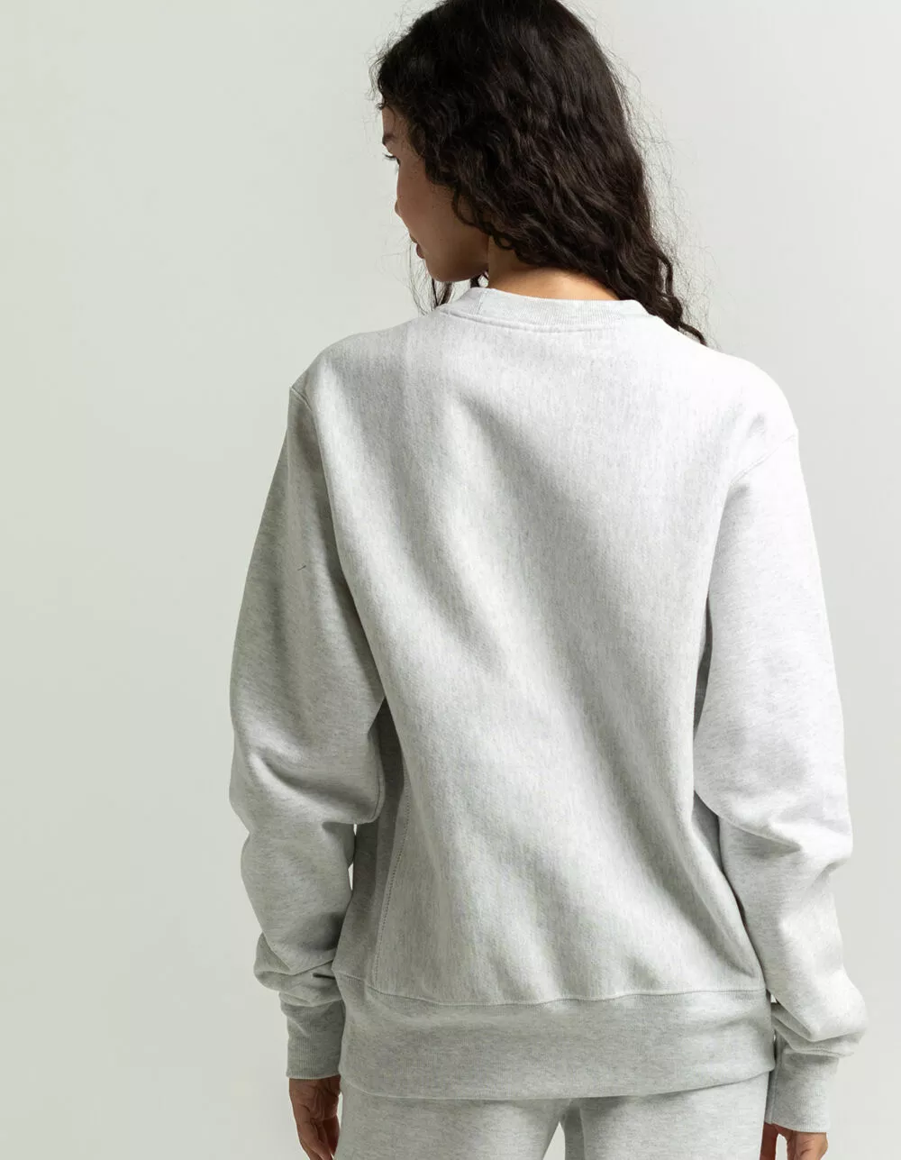 CHAMPION Felt Logo Crew Womens Sweatshirt - Image 3