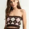 FULL TILT Tight Argyle Womens Tube Top