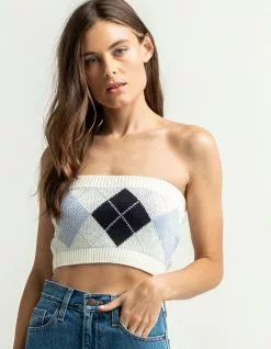 FULL TILT Big Argyle Womens Tube Top