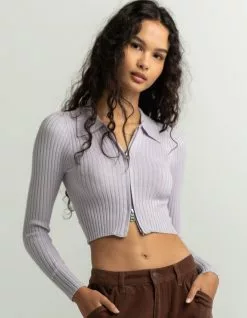 FULL TILT Johnny Collar Zip Sweater