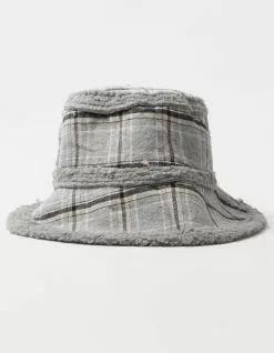 Reversible Plaid/Sherpa Bucket Hat