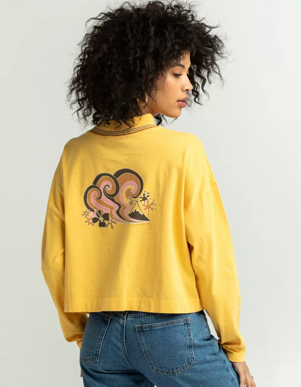 QUIKSILVER 90s Mock Neck Womens Crop Tee