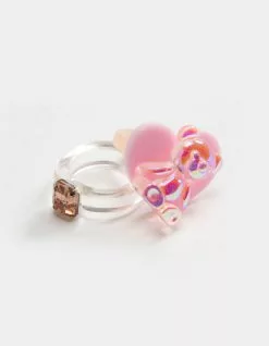 FULL TILT 2 Pack Gummy Bear & Heart Ring Set