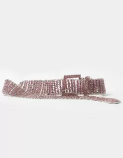 Pink Rhinestone Womens Belt