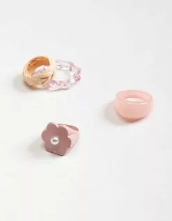 FULL TILT 4 Pack Acrylic Braid Ring Set