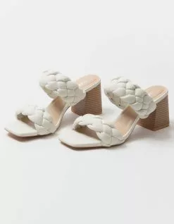 SODA Braided Womens Block Heels