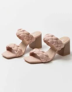 SODA Braided Womens Block Heels