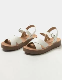 SODA Ankle Strap Womens Mini Flatform Sandals