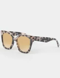 BLUE CROWN Metal Trim Oversized Square Sunglasses