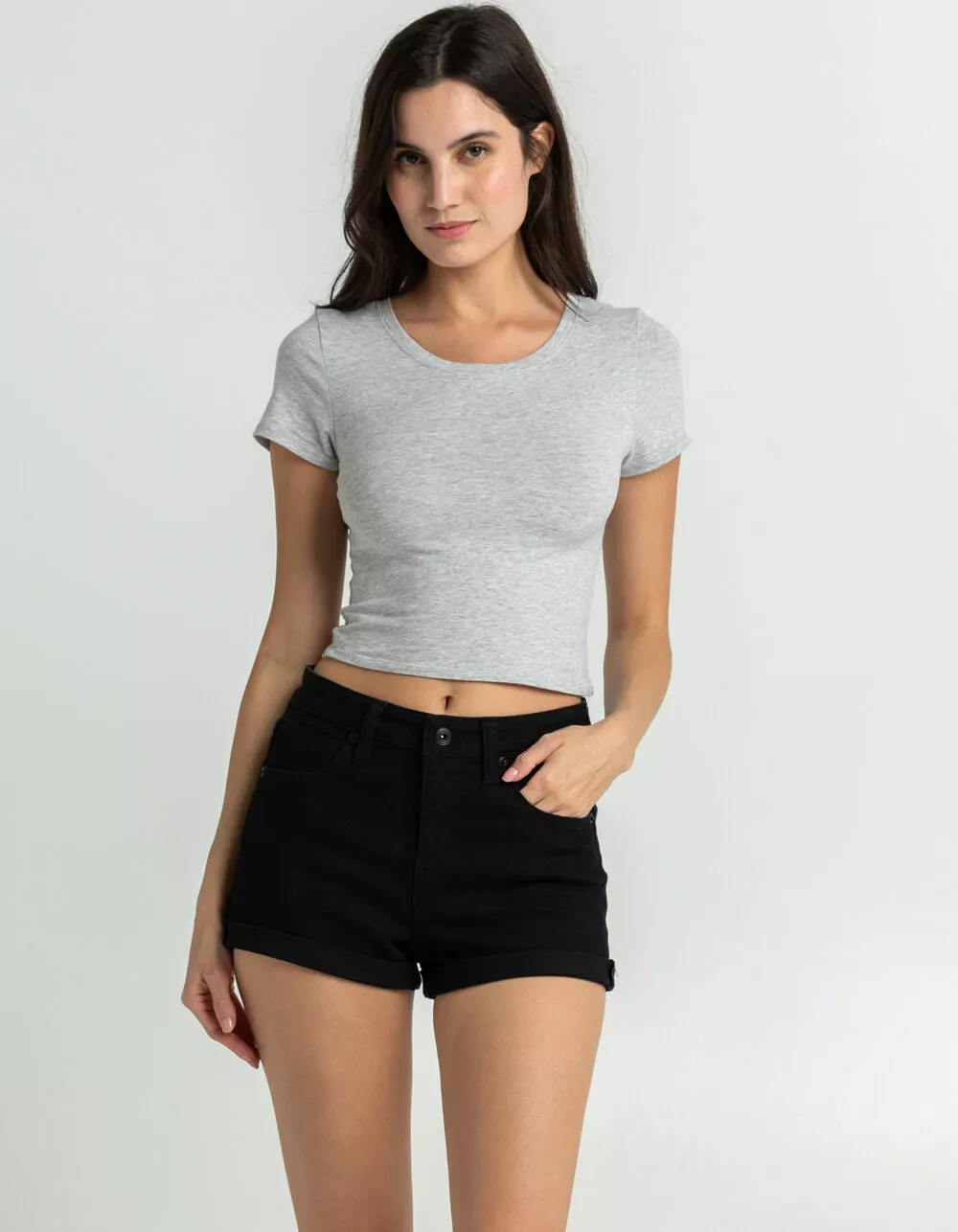 RSQ Womens High Rise Cuffed Denim Shorts