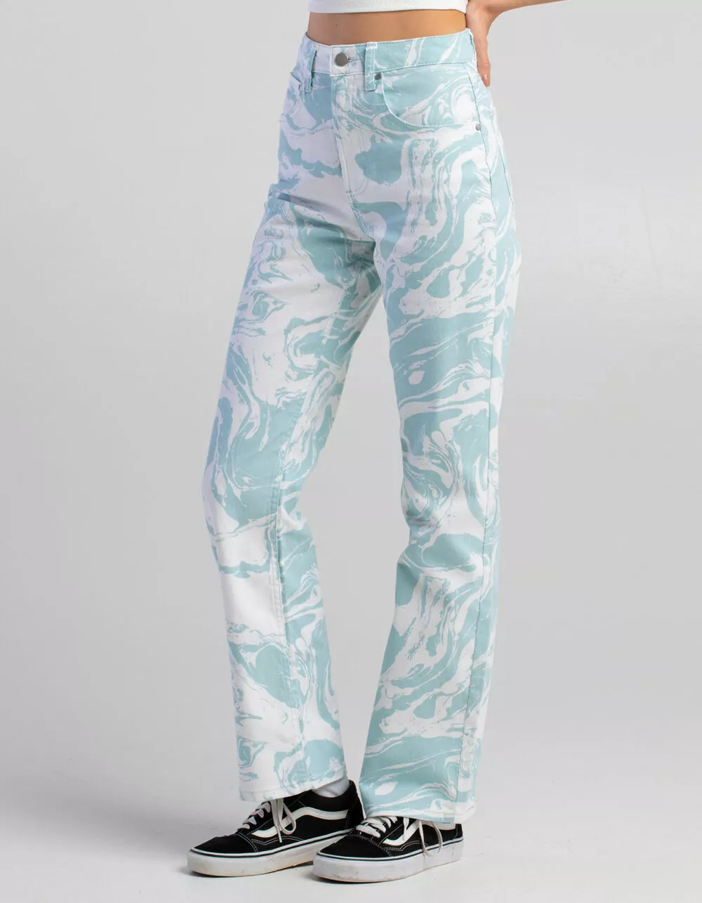 TINSELTOWN Womens High Rise 5 Pocket Wide Leg Jeans - Image 3