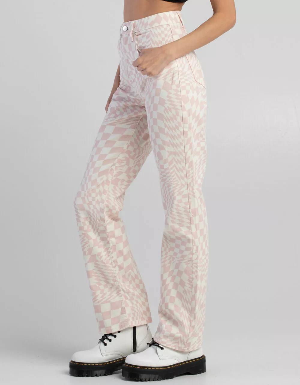 TINSELTOWN Womens High Rise 5 Pocket Wide Leg Jeans - Image 3