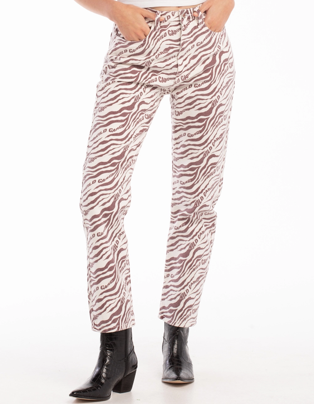 DAISY STREET Womens Zebra Dad Jeans - Image 3