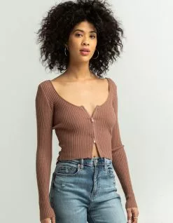 FULL TILT Scoop Zip Up Womens Sweater