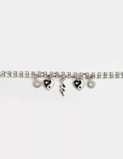 FULL TILT Rhinestone Sun Yin Yang Bolt Choker