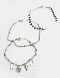 FULL TILT 3 Pack Love Anklet Set