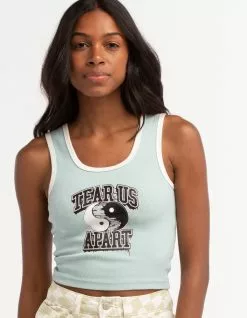 CONEY ISLAND PICNIC Cropped Ringer Tank Top