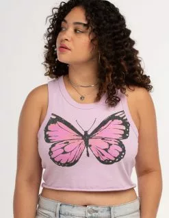 FULL TILT Butterfly Womens Crop Tank Top