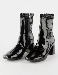 DELICIOUS Square Toe Womens Ankle Booties