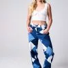 TRUEWRLD High Waisted Colorblock Womens Jeans