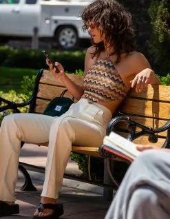 WEST OF MELROSE Crochet Womens Halter Top