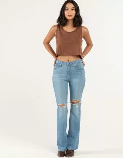 LEVI'S High Rise Flare Womens Jeans - Light Indigo Destruction