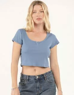 FULL TILT Essentials Split Neck Womens Tee