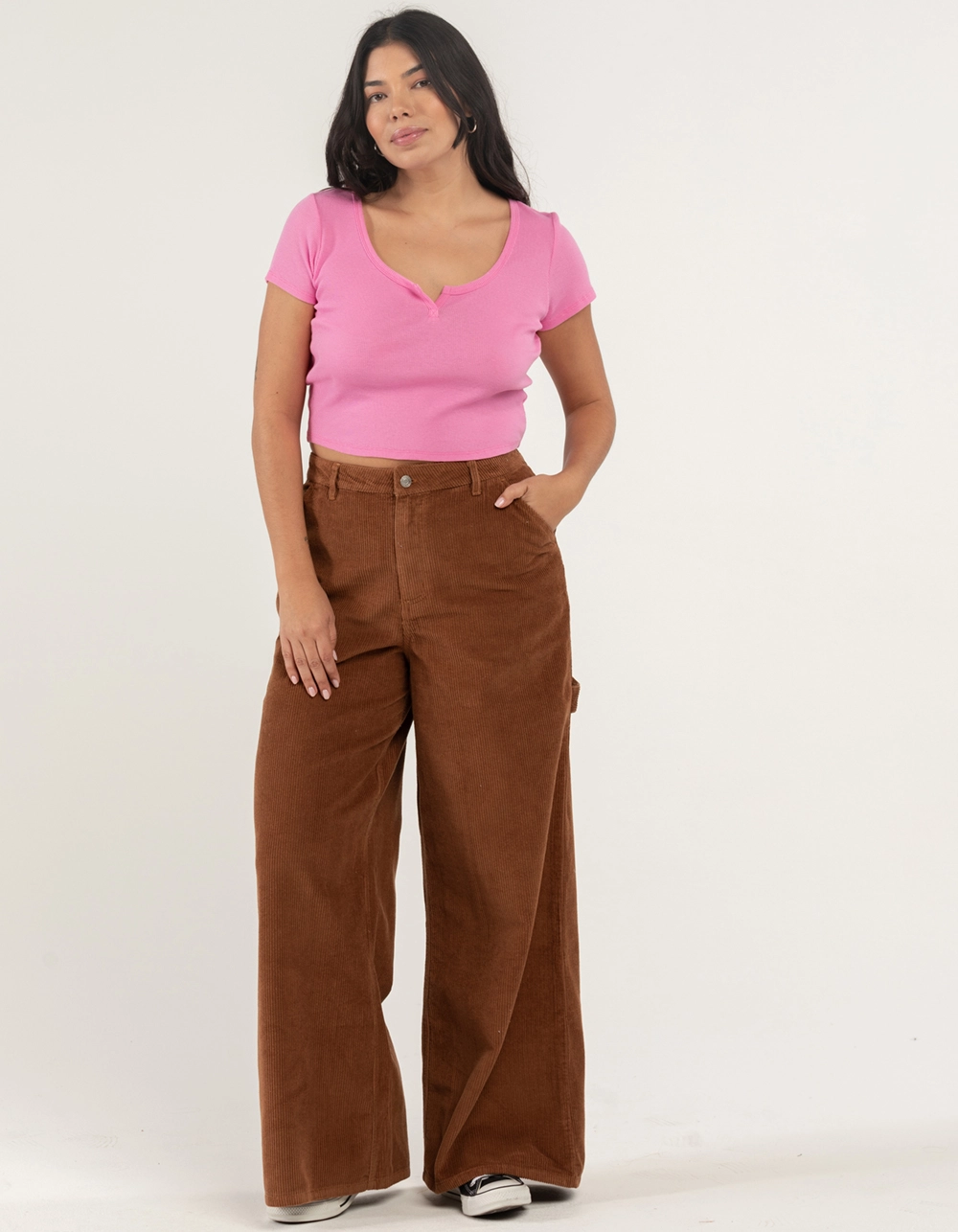 FULL TILT Essentials Split Neck Womens Tee - Image 9