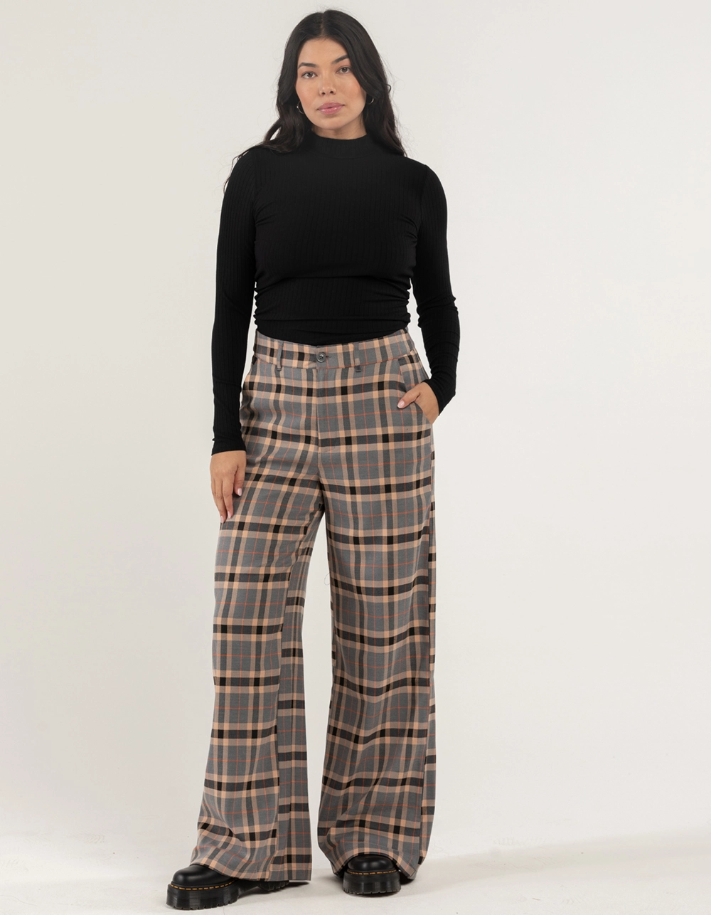 RSQ Womens Wide Leg Plaid Pants - Image 5