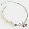 FULL TILT Pearl Chain Safety Pin Novelty Necklace