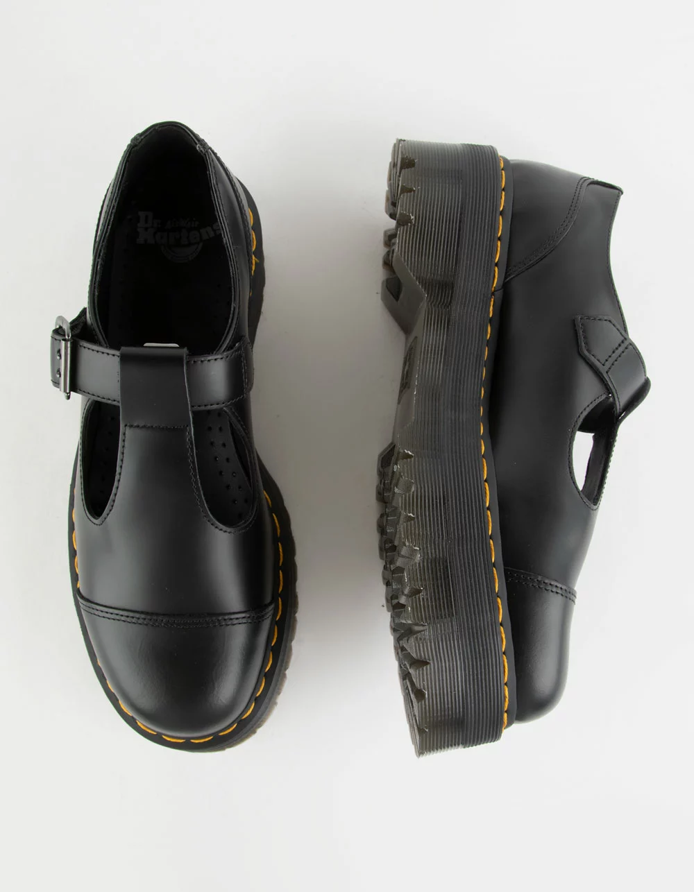 DR. MARTENS Bethan Womens Smooth Polished Leather Platform Mary Jane Shoes - Image 5