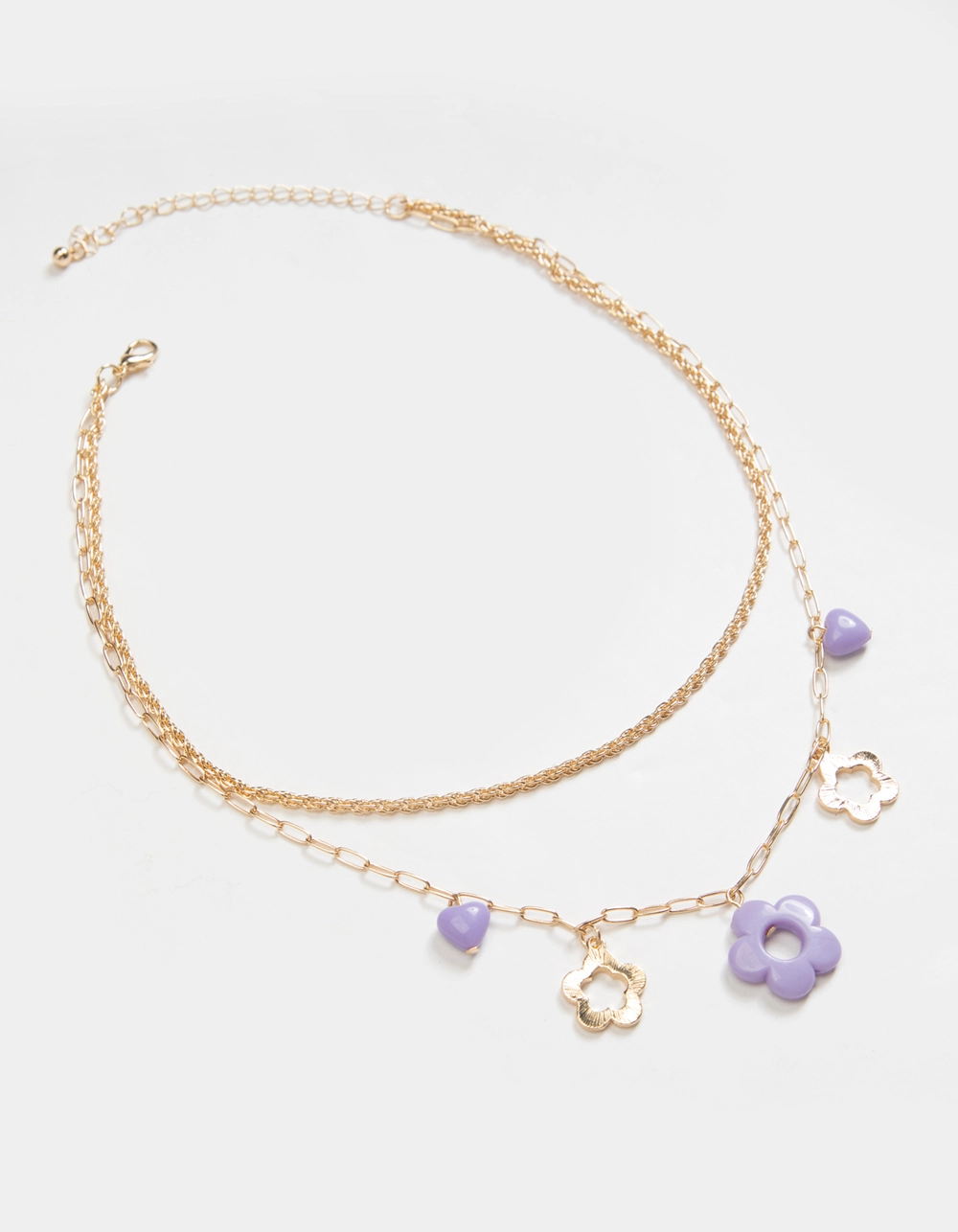 FULL TILT Layered Acrylic Flower Charm Necklace