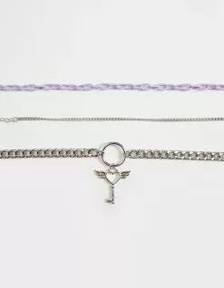 FULL TILT 3 Pack Heart Key Choker Set