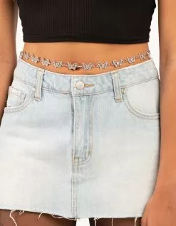 FULL TILT Rhinestone Butterfly Belly Chain