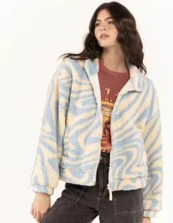 RSQ Print Womens Sherpa Jacket
