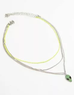 FULL TILT Colored Chain Alien Necklace